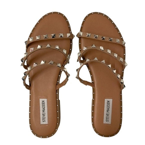 Steve Madden studded tan sandles size 9 - Picture 3 of 6